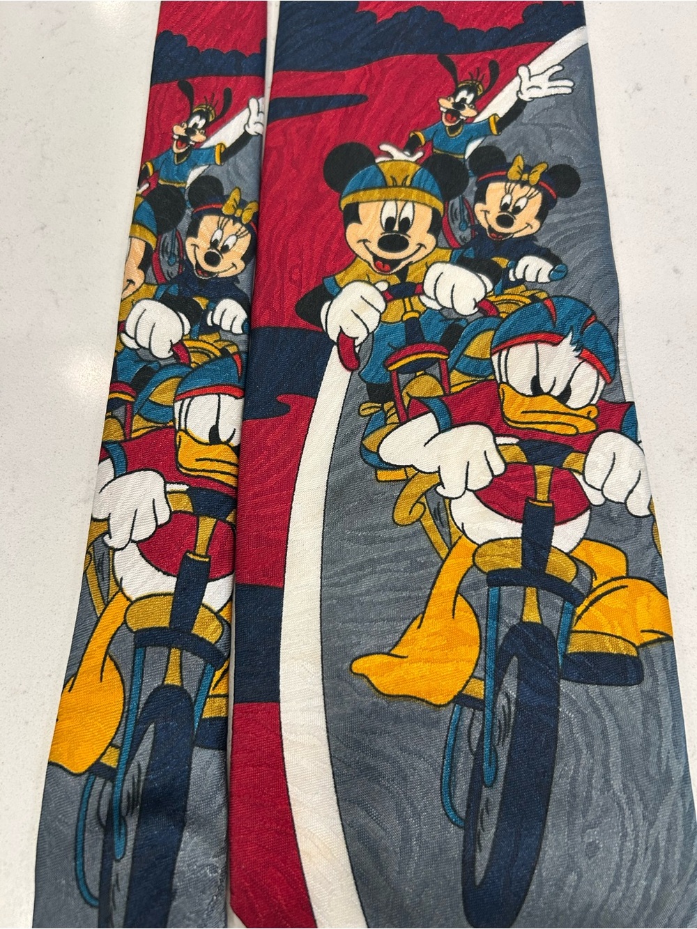 Vintage Disney Mickey Unlimited Polyester Tie Minnie Donald Goofy Necktie